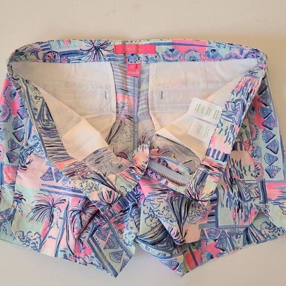 Lilly Pulitzer Womens Pink Blue Sailboat Print Cotton Blend Shorts Size 4 - Picture 13 of 14